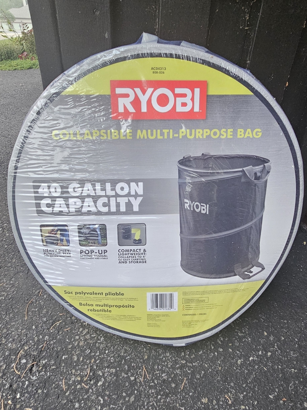 RYOBI 40-Gallon Collapsible Multi-Purpose Bag - Black